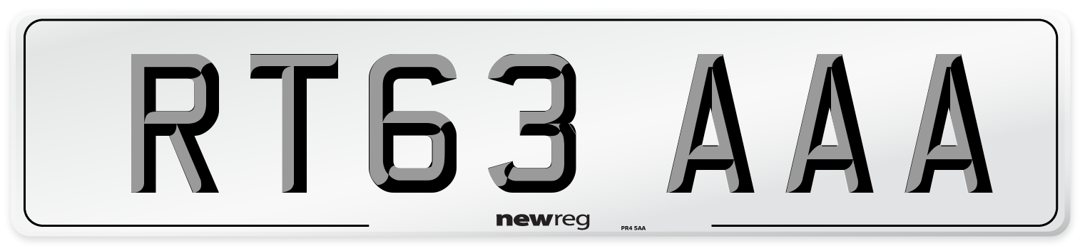 RT63 AAA Number Plate from New Reg